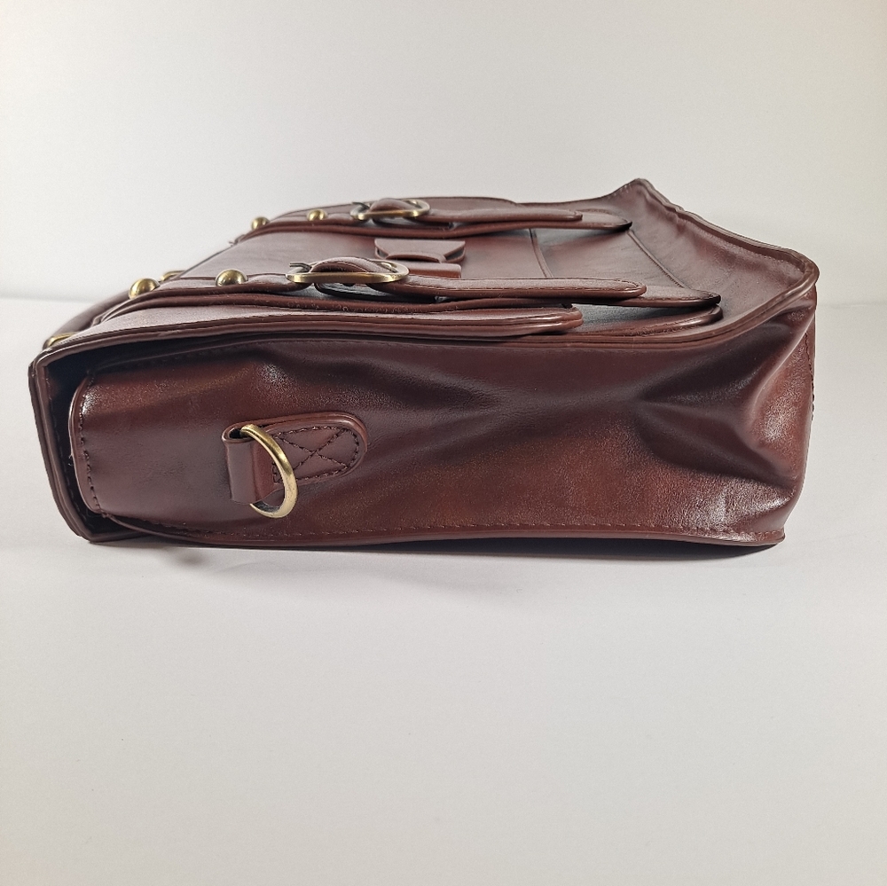 ECOSUSI Women's Briefcase Leather Laptop Brown Satchel with Bow Accent - Picture 8 of 9